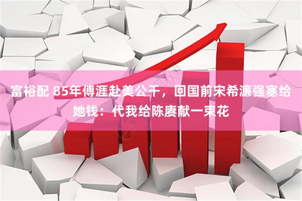 富裕配 85年傅涯赴美公干，回国前宋希濂强塞给她钱：代我给陈赓献一束花